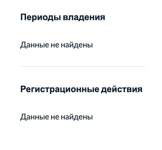 Сейчас информация о сроке владения и действиях регистрации еще не доступна, однако возможно, что они будут отображаться в перспективе.